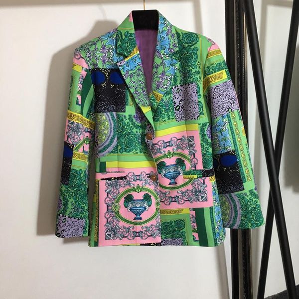 2.23 high end fashion vintage print single breasted long sleeve temperament blazer coat women women's suits & blazers, White;black
2.23 high end fashion vintage print single breasted long sleeve temperament blazer coat women women's suits & blazers, White;black