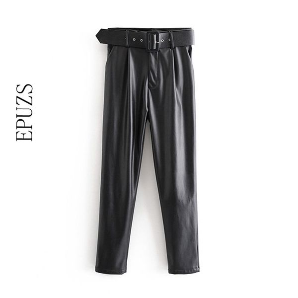 fashion belt faux leather pants women high waisted pants elegant office loose pu harem female long trousers winter 210521, Black;white
fashion belt faux leather pants women high waisted pants elegant office loose pu harem female long trousers winter 210521, Black;white