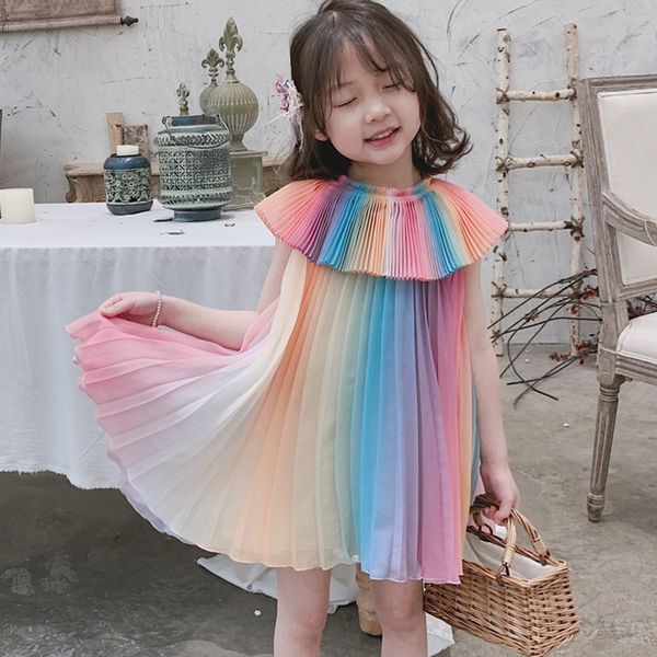 2022 new summer girls dress pleated colorful fashion sleeveless party princess dress childrens baby kids girls clothing, Red;yellow 
2022 new summer girls dress pleated colorful fashion sleeveless party princess dress childrens baby kids girls clothing, Red;yellow
