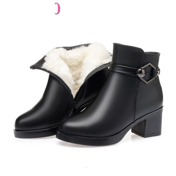 boots winter shoes women's genuine leather ankle wool warm woman snow big size high heels ladies wel7, Black
boots winter shoes women's genuine leather ankle wool warm woman snow big size high heels ladies wel7, Black