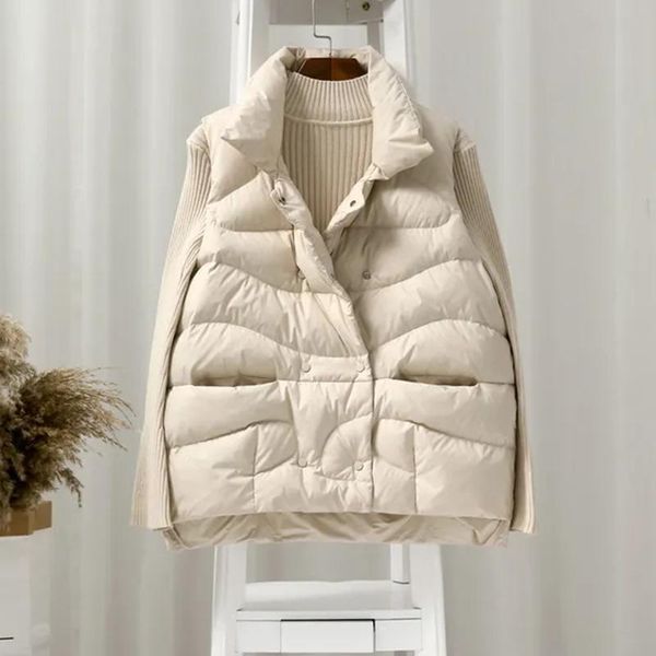 women's vests down vest women vintage sleeveless waistcoat double breasted puffer jacket korean fashion stand collar autumn winter, Black;white
women's vests down vest women vintage sleeveless waistcoat double breasted puffer jacket korean fashion stand collar autumn winter, Black;white