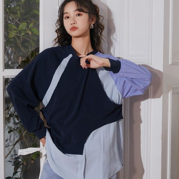 casual dresses fall crewneck sweatshirt women hoodie blue striped patchwork loose pullover clothes e93m, Black;gray
casual dresses fall crewneck sweatshirt women hoodie blue striped patchwork loose pullover clothes e93m, Black;gray