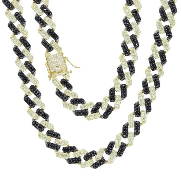 necklace for men fashion hip hop two tone color cuban link chain black white cz iced out clear 5a cubic zircon jewelry chokers, Golden;silver
necklace for men fashion hip hop two tone color cuban link chain black white cz iced out clear 5a cubic zircon jewelry chokers, Golden;silver