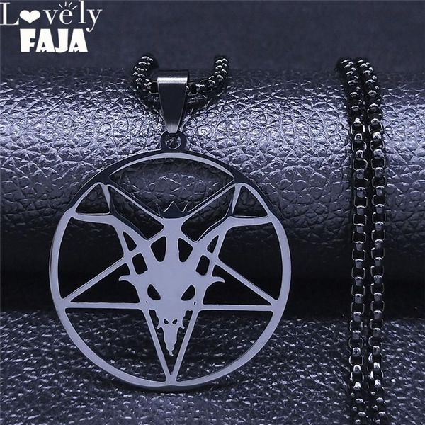 satan to pentagram sheep head stainless steel chain necklace men black color long necklaces jewelry collares largos nxs01 pendant, Silver
satan to pentagram sheep head stainless steel chain necklace men black color long necklaces jewelry collares largos nxs01 pendant, Silver