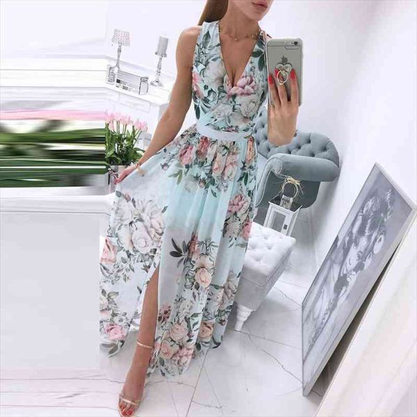 elegant floral print beach long dress women deep v-neck split party dress summer sleeveless chiffon maxi vestido, Black;gray
elegant floral print beach long dress women deep v-neck split party dress summer sleeveless chiffon maxi vestido, Black;gray