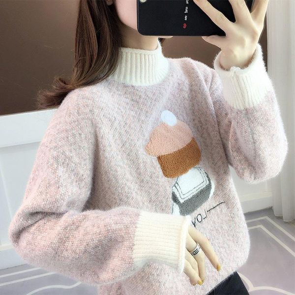 women's sweaters 841 autumn winter women mock sweater chenille imitated mink loose fashion sweet kawaii girlfriend slim student campus, White;black
women's sweaters 841 autumn winter women mock sweater chenille imitated mink loose fashion sweet kawaii girlfriend slim student campus, White;black