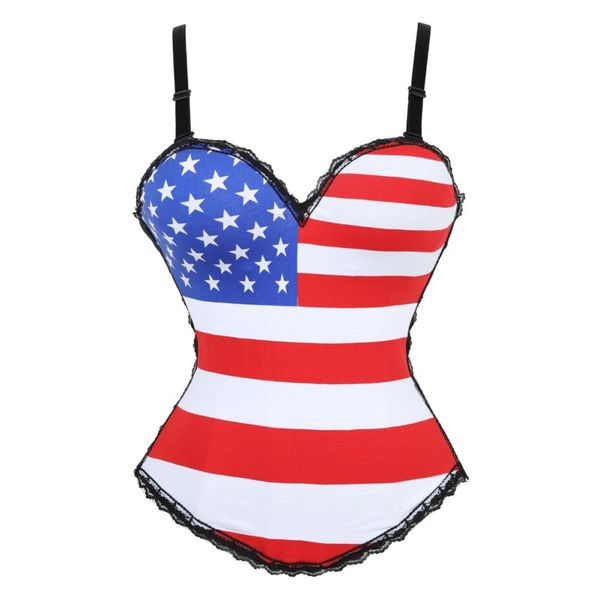 Sey USA Flag Corset Top Burlesque Costumes Lace Up Strapped Bustier Sexy Clothing Women American Flag Print Corset Bustier
Sey USA Flag Corset Top Burlesque Costumes Lace Up Strapped Bustier Sexy Clothing Women American Flag Print Corset Bustier