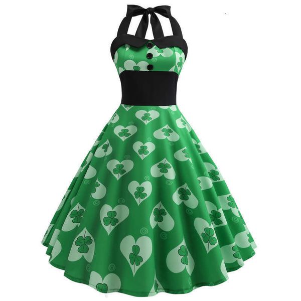 summer casual dresses women's clover print hepburn 50s patchwork neck dress, Black;gray
summer casual dresses women's clover print hepburn 50s patchwork neck dress, Black;gray