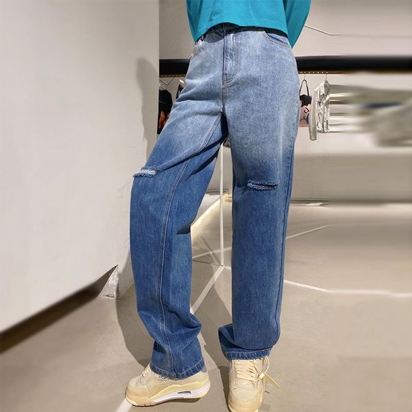 women's jeans fashion gradient blue personality ripped loose drape high waist and thin wide-leg pants 2021 autumn winter
women's jeans fashion gradient blue personality ripped loose drape high waist and thin wide-leg pants 2021 autumn winter