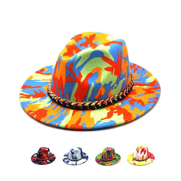 2021 tie dye fedora hat women fashion flat wide brim panama with belt wool felt jazz fedora hats for woman and men, Blue;gray
2021 tie dye fedora hat women fashion flat wide brim panama with belt wool felt jazz fedora hats for woman and men, Blue;gray