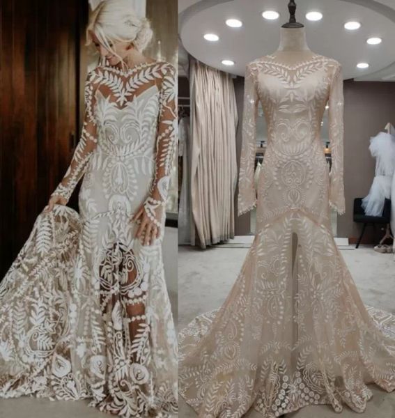 2022 designer mermaid country wedding dresses bridal gown sweep train bateau neck with long sleeves pleats ruched custom made vestido de nov, White
2022 designer mermaid country wedding dresses bridal gown sweep train bateau neck with long sleeves pleats ruched custom made vestido de nov, White