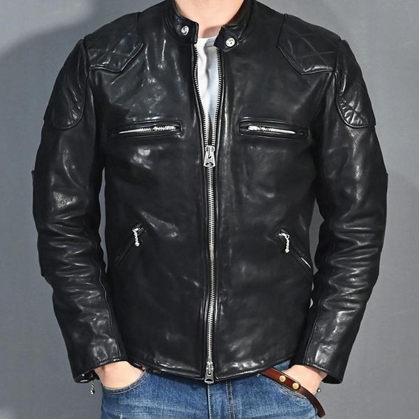men's leather & faux yr.luxury washed batik horsehide jacket,vintage motor biker clothes,cool slim genuine coat,, Black
men's leather & faux yr.luxury washed batik horsehide jacket,vintage motor biker clothes,cool slim genuine coat,, Black