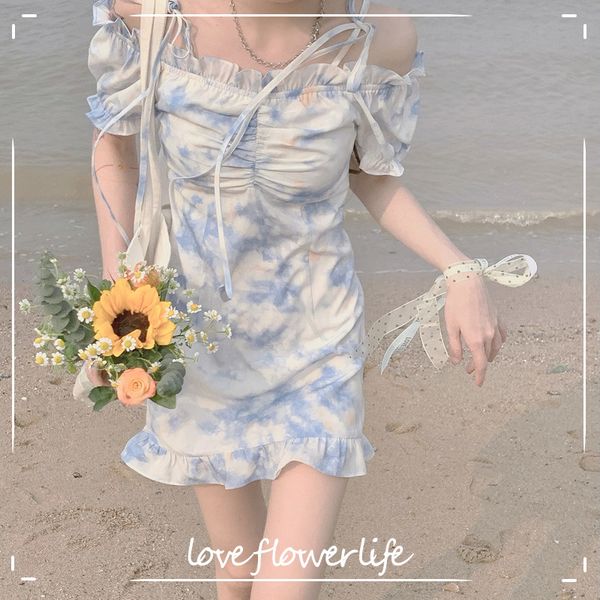 elegant kawaii dress women puff sleeve floral casual starp dress beach party dress korean office lady summer chic 210521, Black;gray
elegant kawaii dress women puff sleeve floral casual starp dress beach party dress korean office lady summer chic 210521, Black;gray