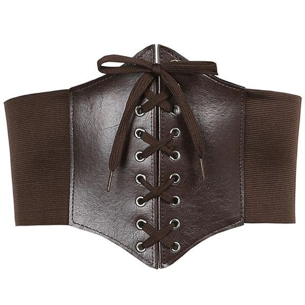 belts women lace-up elastic waist belt pu leather high corset ultra super wide tied waspie u4le, Black;brown
belts women lace-up elastic waist belt pu leather high corset ultra super wide tied waspie u4le, Black;brown