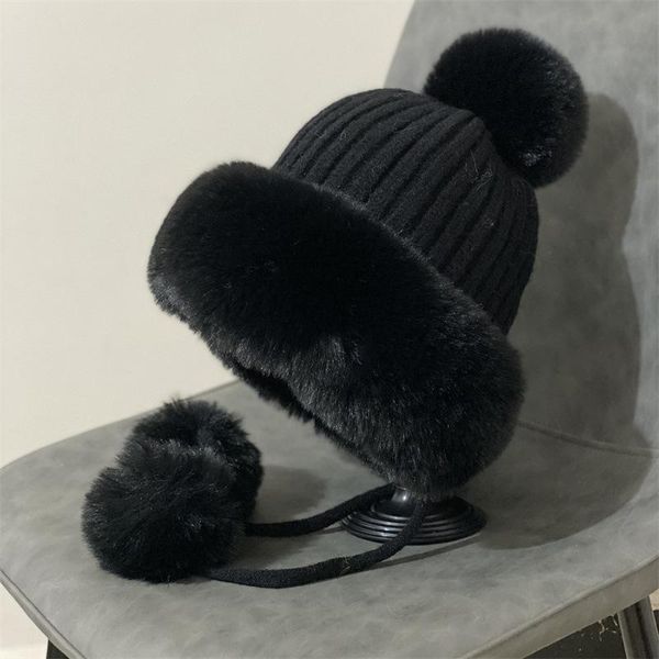 berets 2021 ear protection plush thickened wool ball knitted lei feng hat women's autumn and winter fashion warm cold proof ski, Blue;gray
berets 2021 ear protection plush thickened wool ball knitted lei feng hat women's autumn and winter fashion warm cold proof ski, Blue;gray