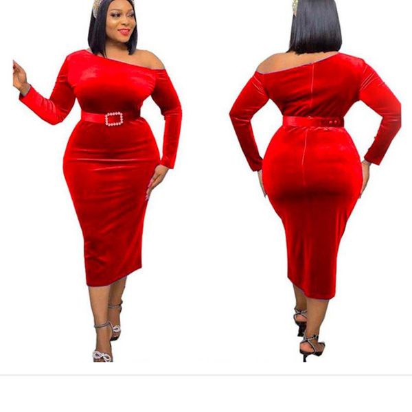 ethnic clothing 2021 velvet bodycon dress african dresses for women long sleeve inclined shoulder robe femme clothes elegant belt, Red
ethnic clothing 2021 velvet bodycon dress african dresses for women long sleeve inclined shoulder robe femme clothes elegant belt, Red