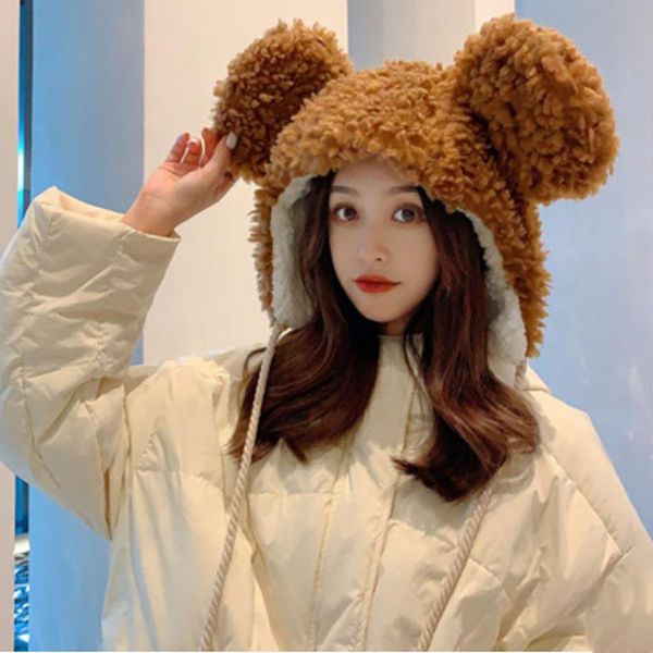 beanies women winter thicken plush warm earflap hat cute bear ears windproof beanie cap with drawstring chin strap
beanies women winter thicken plush warm earflap hat cute bear ears windproof beanie cap with drawstring chin strap