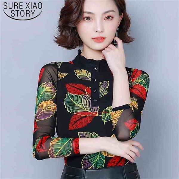 korean slim shirt mesh long sleeve women print turtleneck blusas mujer de moda 7495 50 210506, White
korean slim shirt mesh long sleeve women print turtleneck blusas mujer de moda 7495 50 210506, White