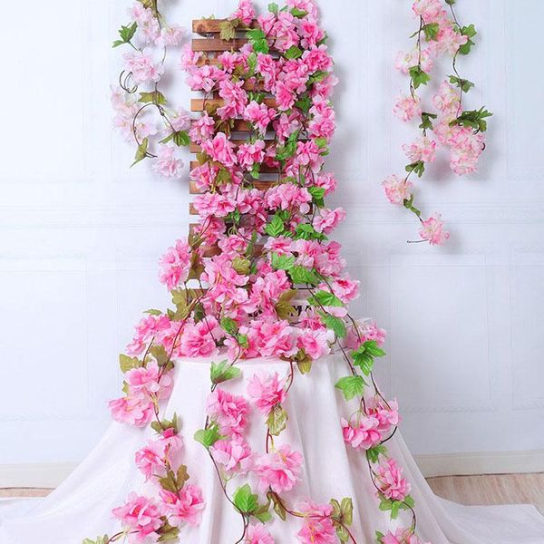 2.3m pink artificial flowers cherry ivy vine wedding decoration silk flower garland leaves for home hanging rattan wall decor decorative & w
2.3m pink artificial flowers cherry ivy vine wedding decoration silk flower garland leaves for home hanging rattan wall decor decorative & w