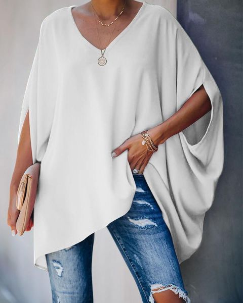 women's blouses & shirts 2021 fashion women summer elegant v neck oversized lady casual solid long sleeve loose fit blouse, White
women's blouses & shirts 2021 fashion women summer elegant v neck oversized lady casual solid long sleeve loose fit blouse, White