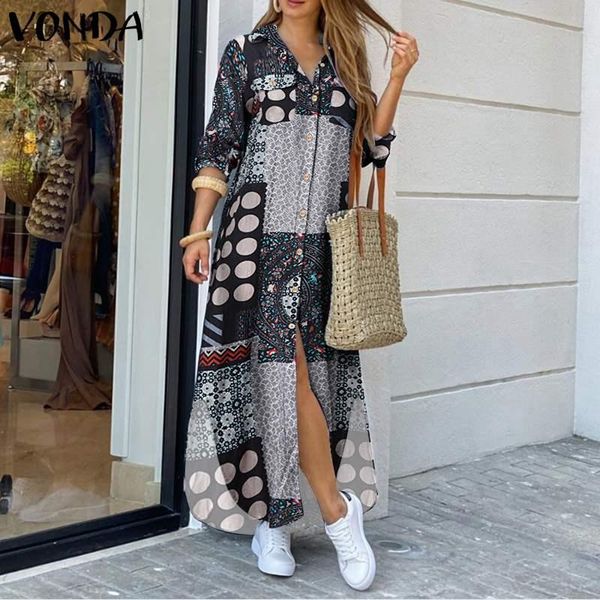 women long maxi dress 2021 autumn sleeve vintage printed turn down neck party dresses loose elegant vestidos 5xl casual, Black;gray
women long maxi dress 2021 autumn sleeve vintage printed turn down neck party dresses loose elegant vestidos 5xl casual, Black;gray