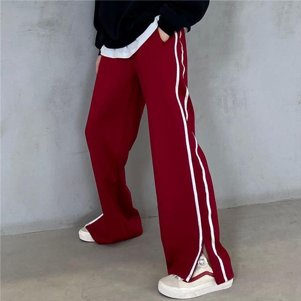 sports patchwork split loose summer womens pants korean fashion joggers elastic waist sweatpants, Black;white
sports patchwork split loose summer womens pants korean fashion joggers elastic waist sweatpants, Black;white