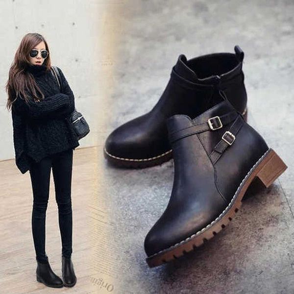 boots british style women's shoes 2021 thick heel plus cashmere leather winter short women spring and autumn, Black
boots british style women's shoes 2021 thick heel plus cashmere leather winter short women spring and autumn, Black