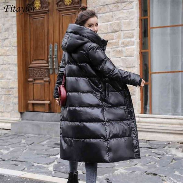 fitaylor winter hooded long jacket women white duck down coat warm thick parkas female hight quality black overcoat snow outwear 210923
fitaylor winter hooded long jacket women white duck down coat warm thick parkas female hight quality black overcoat snow outwear 210923