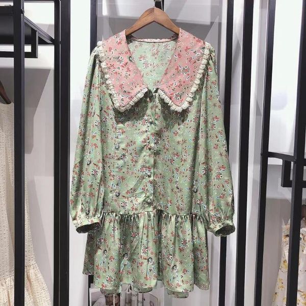 casual dresses 2021 early autumn doll collar print lantern sleeve ruffled women's dress, Black;gray
casual dresses 2021 early autumn doll collar print lantern sleeve ruffled women's dress, Black;gray