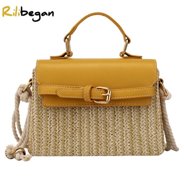 women woven bag fashion box style summer beach shoulder straw handle handbag causal crossbody
women woven bag fashion box style summer beach shoulder straw handle handbag causal crossbody