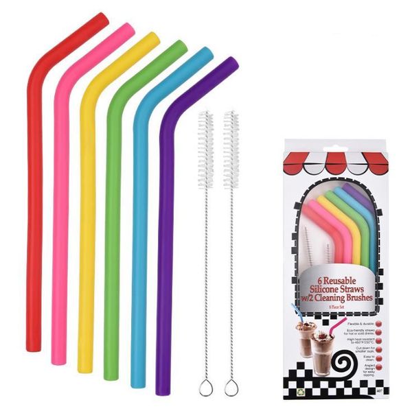 drinking straws 6pcs+2brush/set 23cm candy colors silicone straw reusable folded bent straight home bar accessory tube sn3756
drinking straws 6pcs+2brush/set 23cm candy colors silicone straw reusable folded bent straight home bar accessory tube sn3756