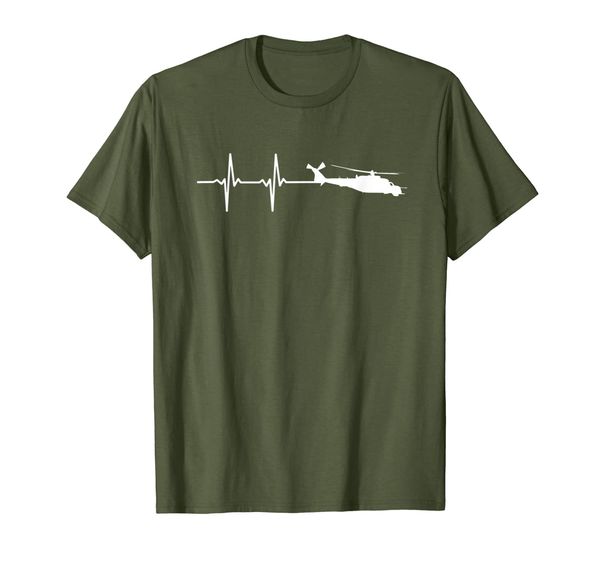 ekg heartbeat ah-64 apache military gunship t-shirt, White;black 
ekg heartbeat ah-64 apache military gunship t-shirt, White;black