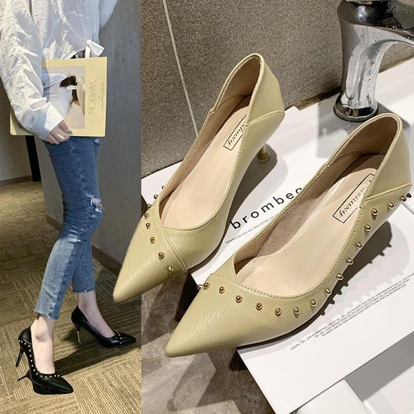 dress shoes casual studded super high heels elegant ol 2021 spring pointed toe women rivet ladies pumps 6cm/10cm, Black
dress shoes casual studded super high heels elegant ol 2021 spring pointed toe women rivet ladies pumps 6cm/10cm, Black