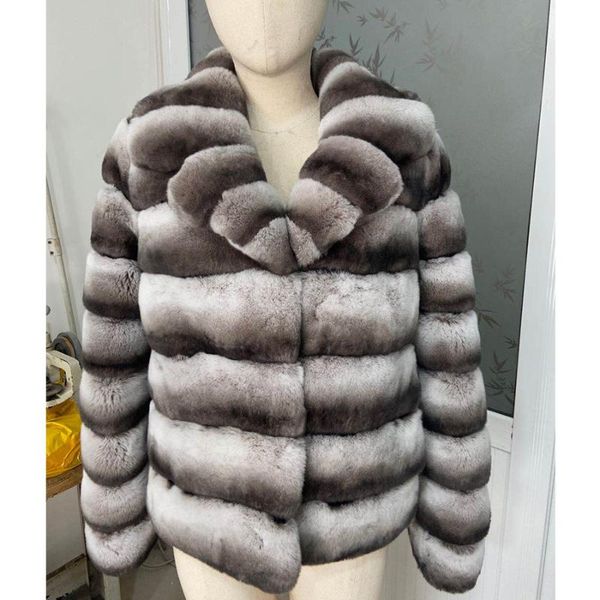 women's fur & faux winter coat women fashion rex full sleeves chinchilla color 100% genuine, Black
women's fur & faux winter coat women fashion rex full sleeves chinchilla color 100% genuine, Black