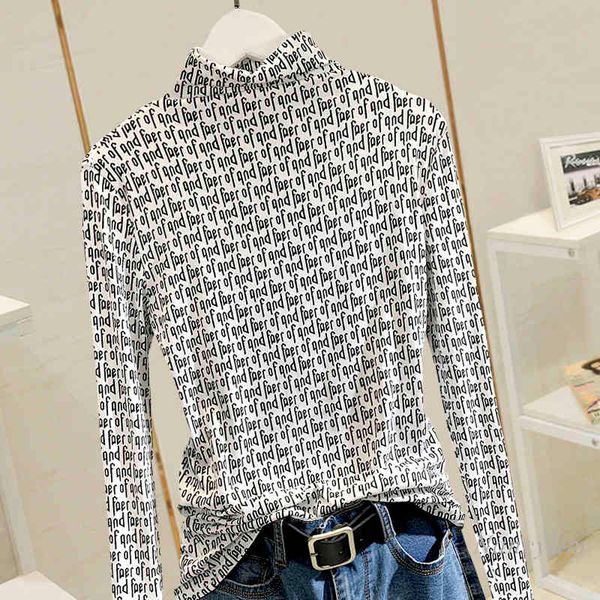 t shirt women's undershirt autumn and winter printed letter slim-fit turtleneck long sleeve all-match t-shirt female top, White
t shirt women's undershirt autumn and winter printed letter slim-fit turtleneck long sleeve all-match t-shirt female top, White