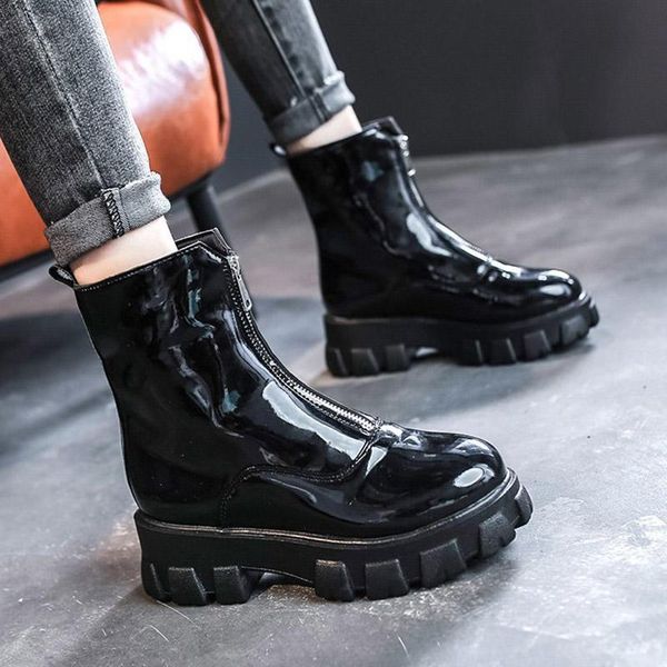 boots 2021 autumn women chunky patent leather platform motorcyle with zipper black female booties punk botas mujer 8738l
boots 2021 autumn women chunky patent leather platform motorcyle with zipper black female booties punk botas mujer 8738l