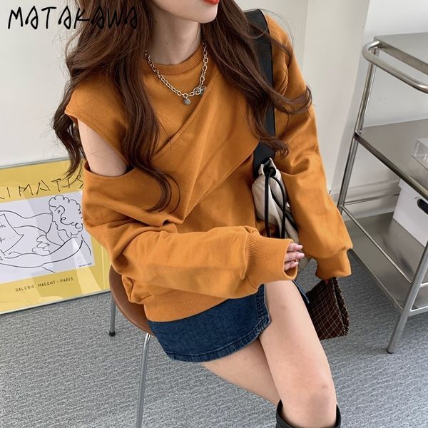 matakawa off-the-shoulder hoodies woman spring korean style loose sweatshirt women long-sleeved irregular mid-length 210513, Black
matakawa off-the-shoulder hoodies woman spring korean style loose sweatshirt women long-sleeved irregular mid-length 210513, Black