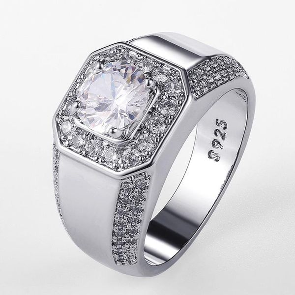 cluster rings joiashome luxury men's ring silver 925 jewelry size 8-12 round zircon shining wedding plated 18k platinum wholesale, Golden;silver
cluster rings joiashome luxury men's ring silver 925 jewelry size 8-12 round zircon shining wedding plated 18k platinum wholesale, Golden;silver