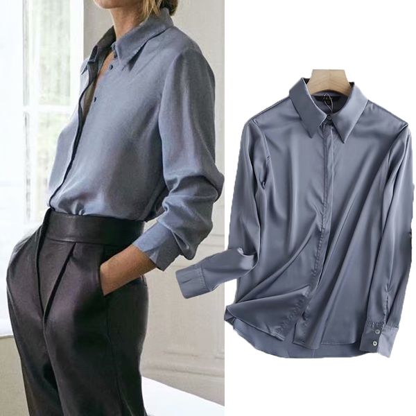women's blouses & shirts new fashion pure color gray blue women turn-down collar long sleeve chiffon blouse shirt casual loose top, White
women's blouses & shirts new fashion pure color gray blue women turn-down collar long sleeve chiffon blouse shirt casual loose top, White