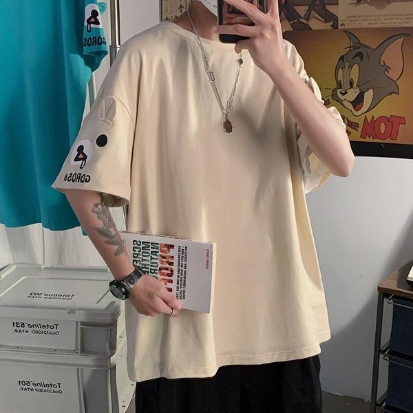 men's t-shirts 2021 summer short sleeve solid color personality t-shirt all-match loose student, White;black
men's t-shirts 2021 summer short sleeve solid color personality t-shirt all-match loose student, White;black