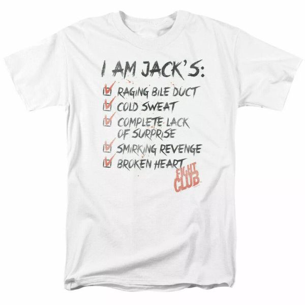 fight club jacks t shirt licensed movie retro classic throwback tee new white, White;black
fight club jacks t shirt licensed movie retro classic throwback tee new white, White;black
