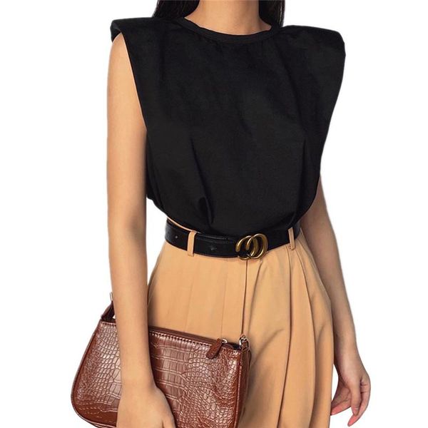 women's tanks & camis women shirt sleeveless solid color o neck casual tee elegant summer office lady padded shoulder t-shirts tank, White
women's tanks & camis women shirt sleeveless solid color o neck casual tee elegant summer office lady padded shoulder t-shirts tank, White