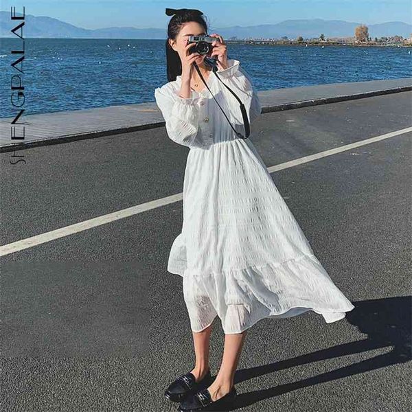 shengpllae elegant temperament dress women's spring v-neck three button waist long sleeve mid-calf fairy super dresses 210427, White
shengpllae elegant temperament dress women's spring v-neck three button waist long sleeve mid-calf fairy super dresses 210427, White
