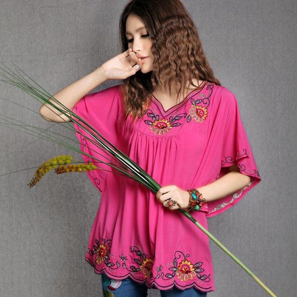women's blouses & shirts 2021 selling vintage mexican ethnic floral hippie loose shirt boho cotton batwing short sleeve woman embro, White
women's blouses & shirts 2021 selling vintage mexican ethnic floral hippie loose shirt boho cotton batwing short sleeve woman embro, White