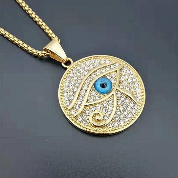 pendant necklaces hip hop rock full rhinestone bling iced out gold color stainless steel eye of horus necklace for men rapper jewelry, Silver
pendant necklaces hip hop rock full rhinestone bling iced out gold color stainless steel eye of horus necklace for men rapper jewelry, Silver