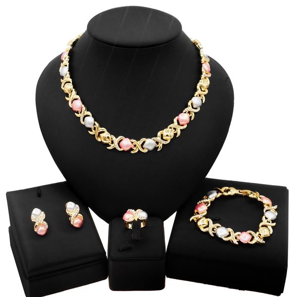 yulaili fashion romantic exquisite gold-plated small necklace set france pink and blue valentine's girl gift jewelry sets x0116, Black
yulaili fashion romantic exquisite gold-plated small necklace set france pink and blue valentine's girl gift jewelry sets x0116, Black