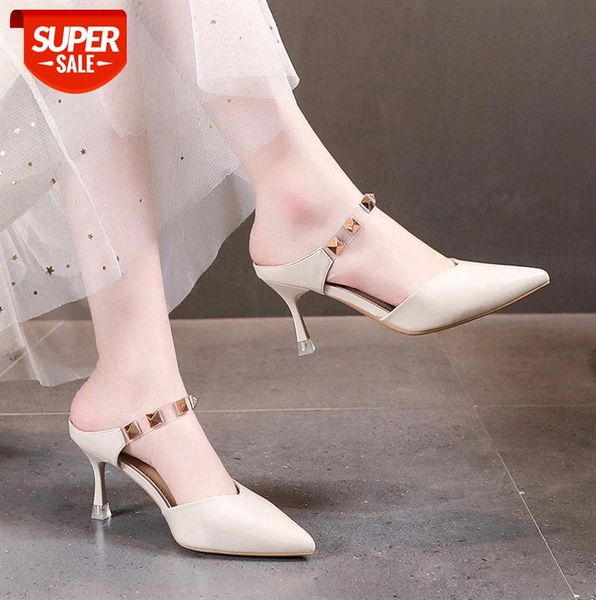 slippers for women's outer wear, rivet french girl stiletto high heels, comfortable net red cool half drag #ev9o, Black
slippers for women's outer wear, rivet french girl stiletto high heels, comfortable net red cool half drag #ev9o, Black