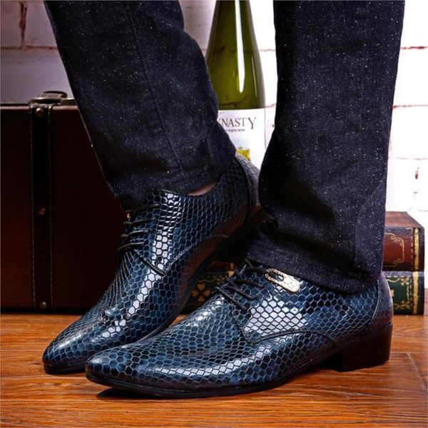 dress shoes imitate snake leather men oxford lace up casual business pointed brand wedding boat, Black
dress shoes imitate snake leather men oxford lace up casual business pointed brand wedding boat, Black