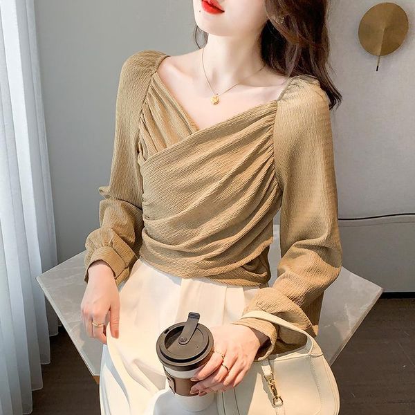 women's blouses & shirts chikichi2021spring and autumn style korean fashion elegant v-neck solid color chiffon long-sleeved bottoming s, White
women's blouses & shirts chikichi2021spring and autumn style korean fashion elegant v-neck solid color chiffon long-sleeved bottoming s, White