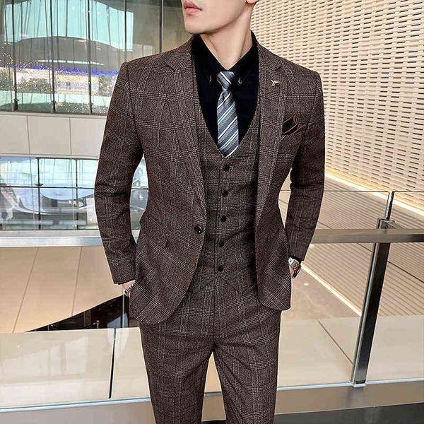 luxury suits blaze plaid three piece busins 2021 autumn winter sailboat accsori suit men's, Black
luxury suits blaze plaid three piece busins 2021 autumn winter sailboat accsori suit men's, Black
